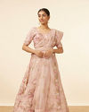 Light Pink Sequined Floral Bridal Lehenga